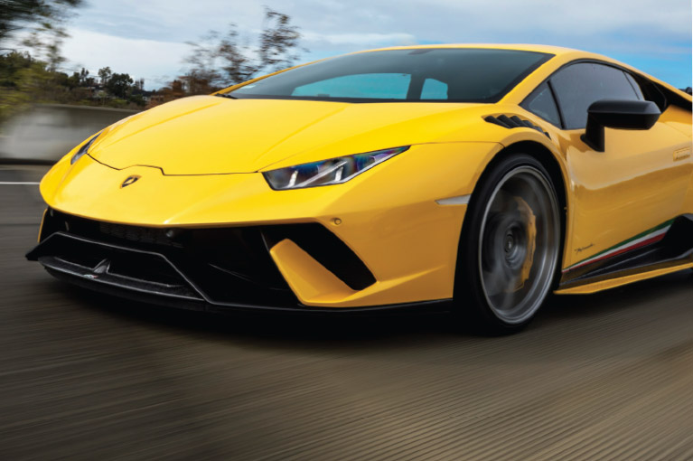 yellow lamborgini with windows tinted
